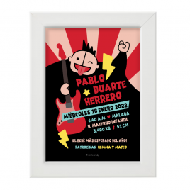 Lámina de nacimiento personalizada de Rock | Niño